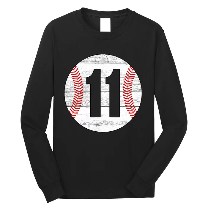 Vintage Baseball Jersey Number 11 Long Sleeve Shirt