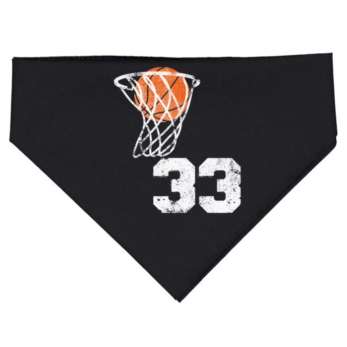 Vintage Basketball Jersey Number 33 Player Number USA-Made Doggie Bandana