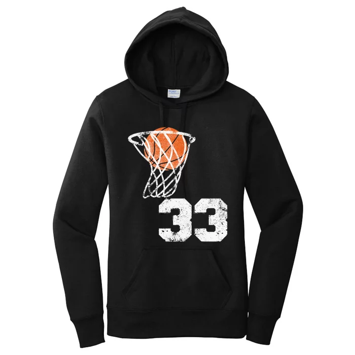 Vintage Basketball Jersey Number 33 Player Number Women's Pullover Hoodie