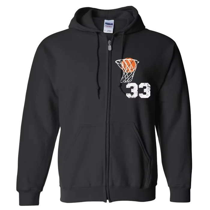 Vintage Basketball Jersey Number 33 Player Number Full Zip Hoodie