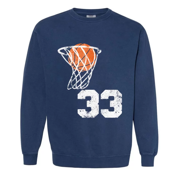 Vintage Basketball Jersey Number 33 Player Number Garment-Dyed Sweatshirt