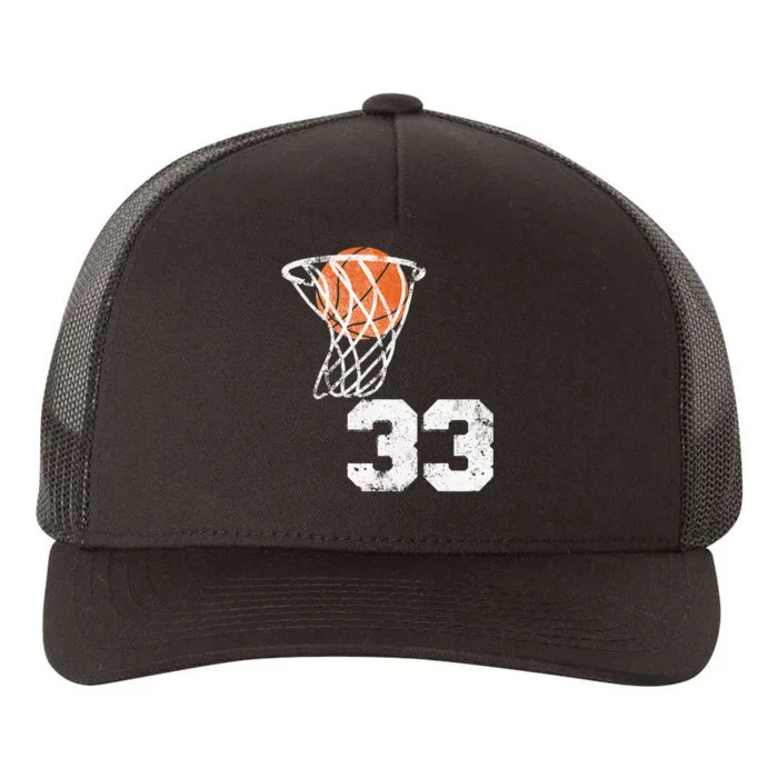 Vintage Basketball Jersey Number 33 Player Number Yupoong Adult 5-Panel Trucker Hat