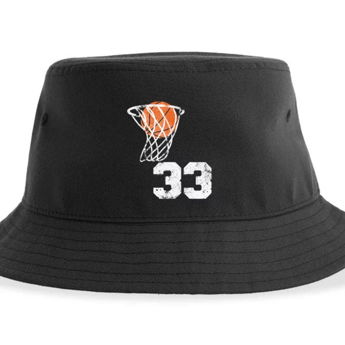 Vintage Basketball Jersey Number 33 Player Number Sustainable Bucket Hat