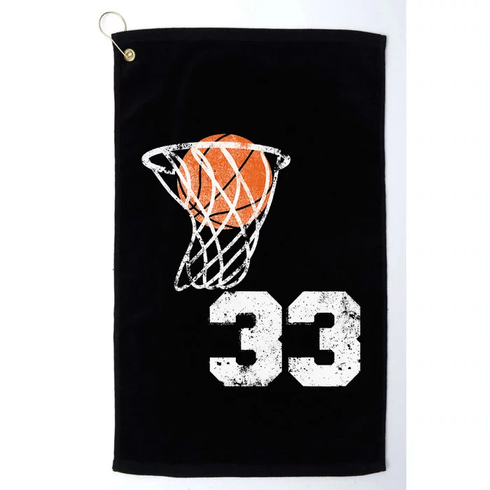 Vintage Basketball Jersey Number 33 Player Number Platinum Collection Golf Towel