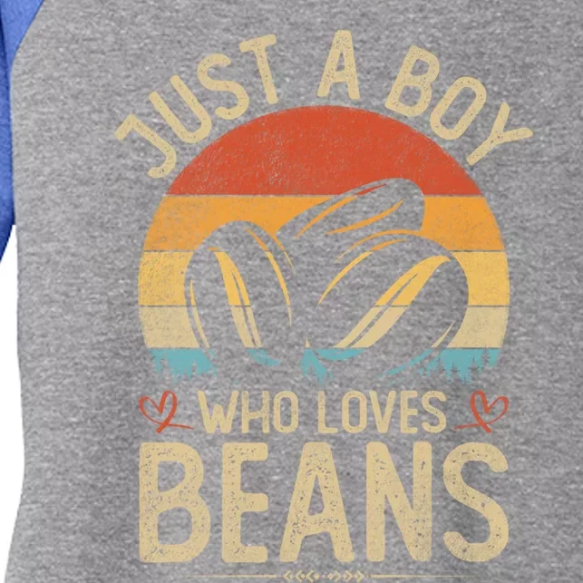 Vintage Beans Just A Who Loves Beans S Cool Gift Women's Tri-Blend 3/4-Sleeve Raglan Shirt