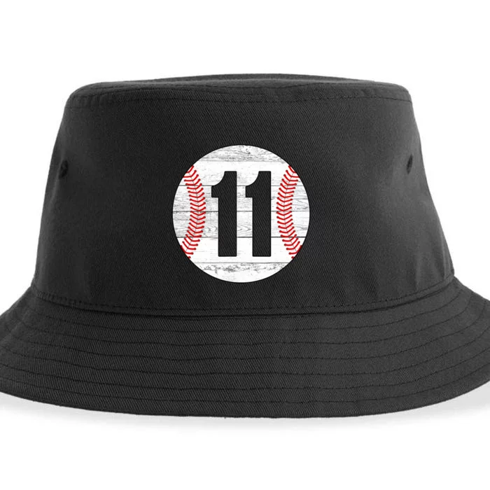 Vintage Baseball Jersey Number 11 Sustainable Bucket Hat