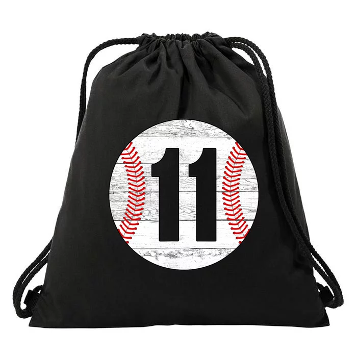 Vintage Baseball Jersey Number 11 Drawstring Bag