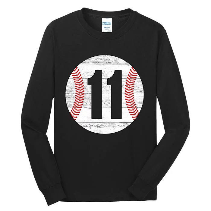 Vintage Baseball Jersey Number 11 Tall Long Sleeve T-Shirt