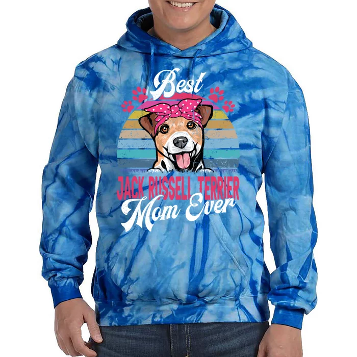 Vintage Best Jack Russell Terrier Mom Ever Gift Tie Dye Hoodie