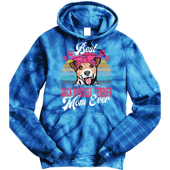 Vintage Best Jack Russell Terrier Mom Ever Gift Tie Dye Hoodie