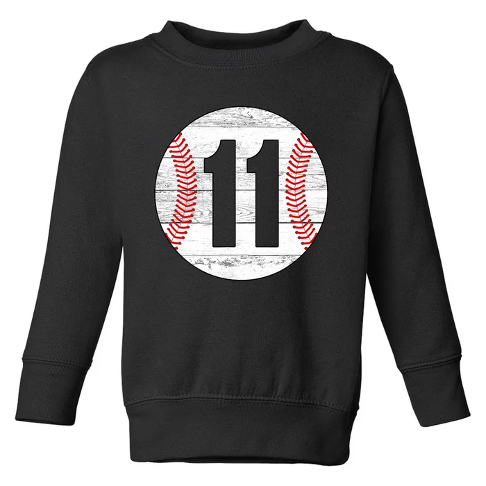 Vintage Baseball Jersey Number 11 Toddler Sweatshirt