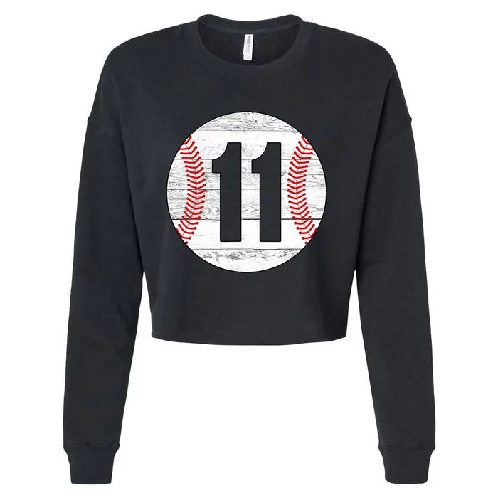 Vintage Baseball Jersey Number 11 Cropped Pullover Crew