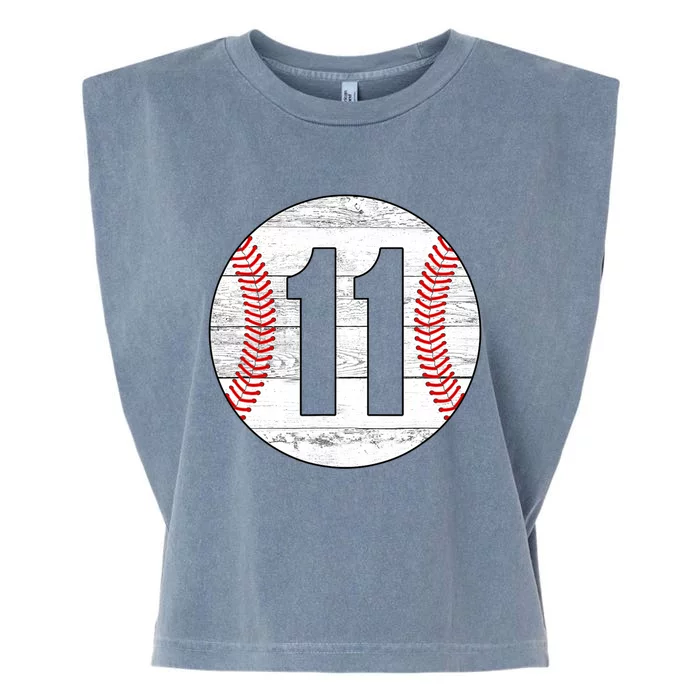 Vintage Baseball Jersey Number 11 Garment-Dyed Women's Muscle Tee