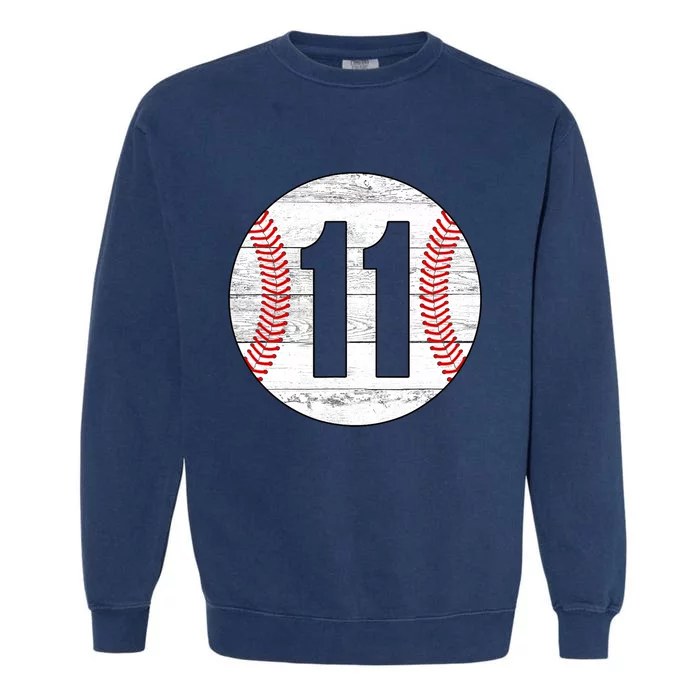 Vintage Baseball Jersey Number 11 Garment-Dyed Sweatshirt