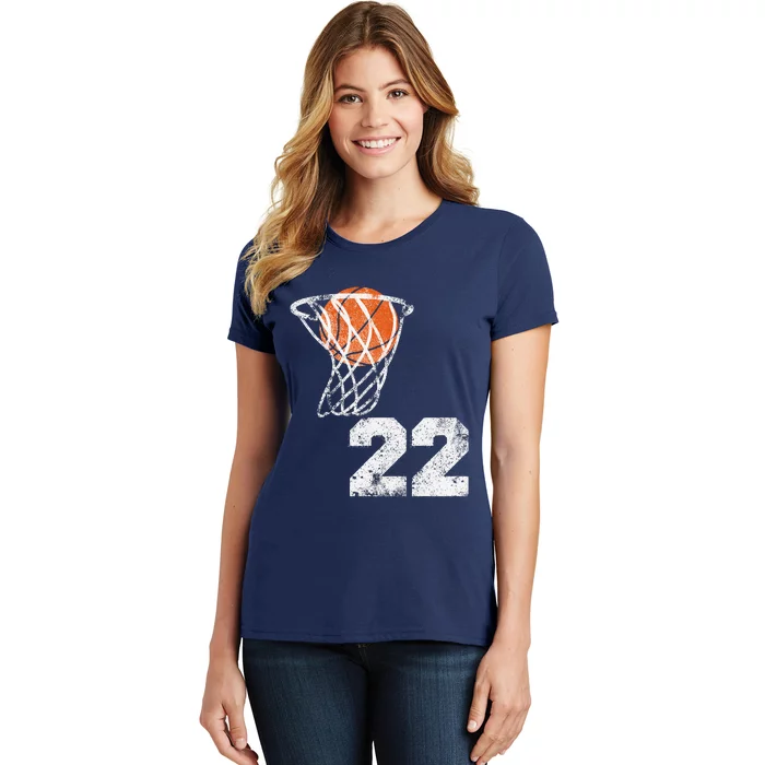 Vintage Basketball Jersey Number 22 Player Number Women's T-Shirt