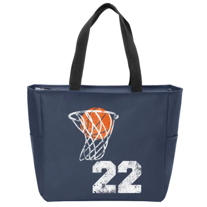 Vintage Basketball Jersey Number 22 Player Number Zip Tote Bag