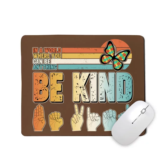 Vintage Be Kind Sign Langage Mousepad