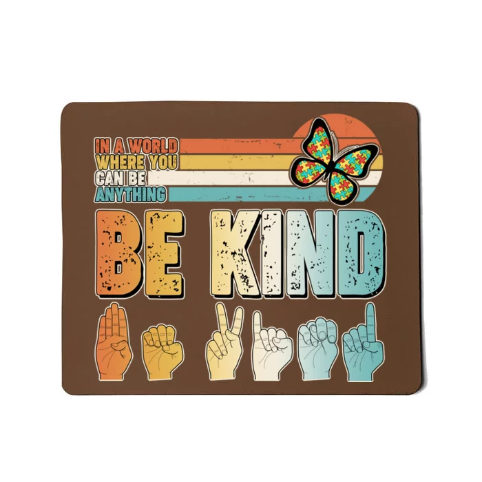 Vintage Be Kind Sign Langage Mousepad