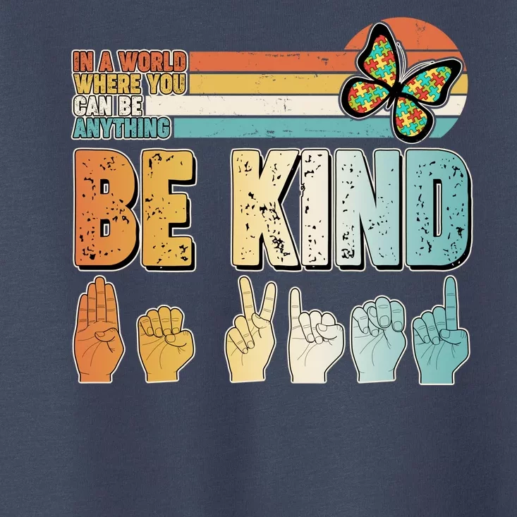 Vintage Be Kind Sign Langage Toddler T-Shirt