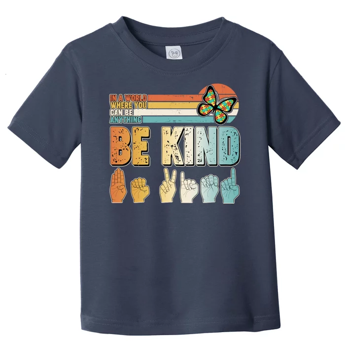 Vintage Be Kind Sign Langage Toddler T-Shirt