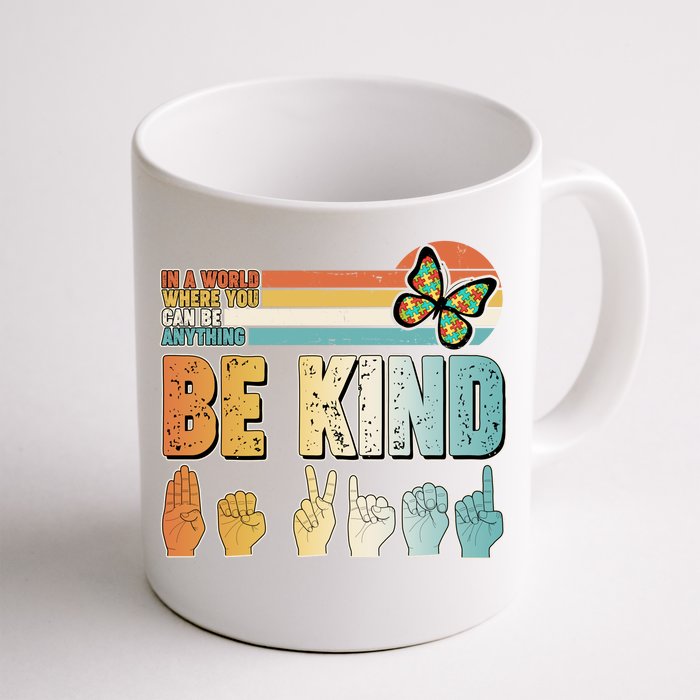 Vintage Be Kind Sign Langage Front & Back Coffee Mug