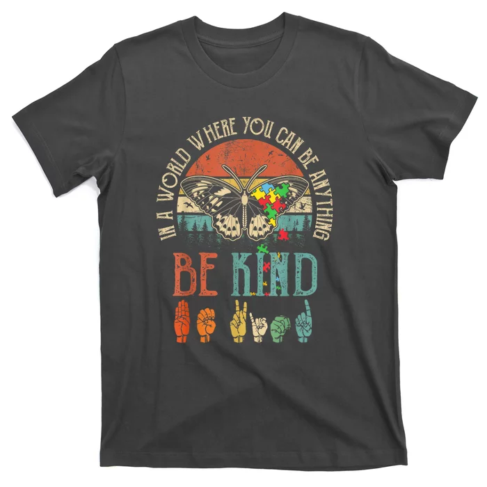 Vintage Be Kind Kindness For Women Autism Awareness Gift T-Shirt