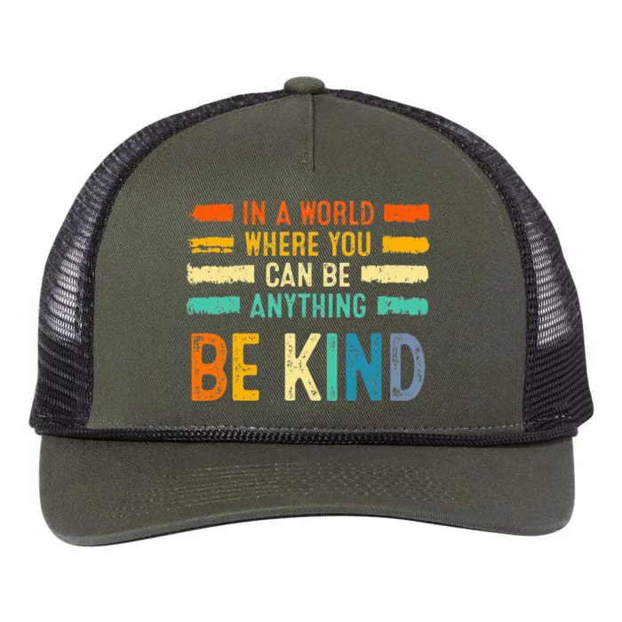 Vintage Be Kind Inspirational Vibes Kindness Positive Retro Rope Trucker Hat Cap