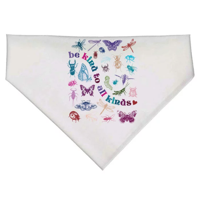 Vintage Be Kind To All Kinds Bugs Entomology Entomologist USA-Made Doggie Bandana