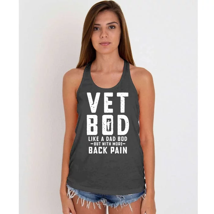 Vet Bod Like A Dad Bod Women's Knotted Racerback Tank