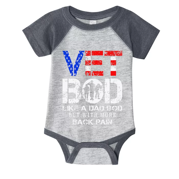 Vet Bod Like Dad Bod But With More Back Pain Veterans Day Infant Baby Jersey Bodysuit