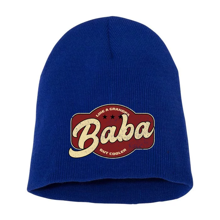 Vintage Baba Like A Grandpa But Cooler Gift Baba Arabic Gift Short Acrylic Beanie