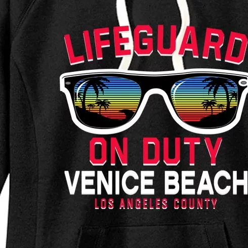 Venice Beach Los Angeles County Lifeguard On Duty Women's Fleece Hoodie