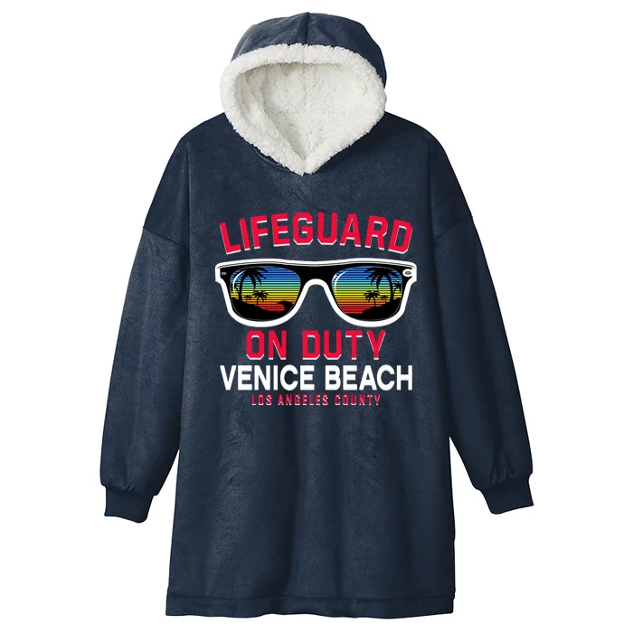 Venice Beach Los Angeles County Lifeguard On Duty Hooded Wearable Blanket