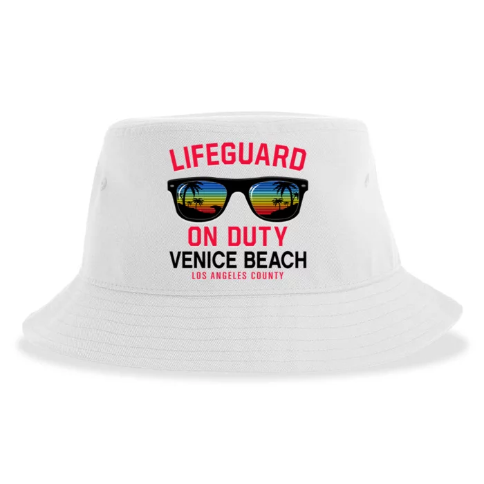 Venice Beach Los Angeles County Lifeguard On Duty Sustainable Bucket Hat