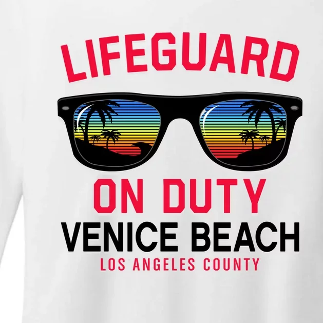 Venice Beach Los Angeles County Lifeguard On Duty Womens CVC Long Sleeve Shirt