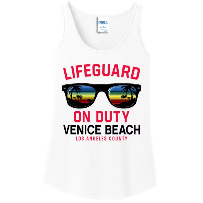 Venice Beach Los Angeles County Lifeguard On Duty Ladies Essential Tank