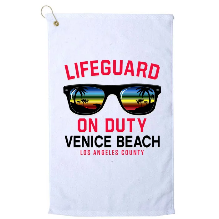 Venice Beach Los Angeles County Lifeguard On Duty Platinum Collection Golf Towel