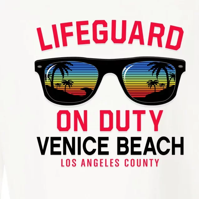 Venice Beach Los Angeles County Lifeguard On Duty Cropped Pullover Crew