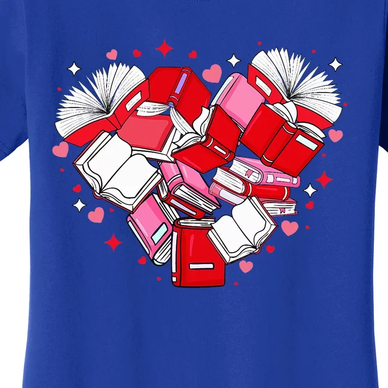 Valentine Book Lover Heart Shape Librarian Bookworm Costume Women's T-Shirt