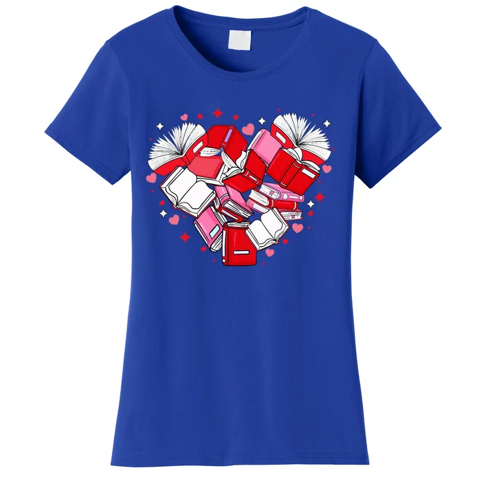 Valentine Book Lover Heart Shape Librarian Bookworm Costume Women's T-Shirt