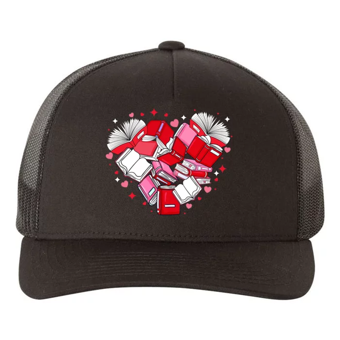 Valentine Book Lover Heart Shape Librarian Bookworm Costume Yupoong Adult 5-Panel Trucker Hat