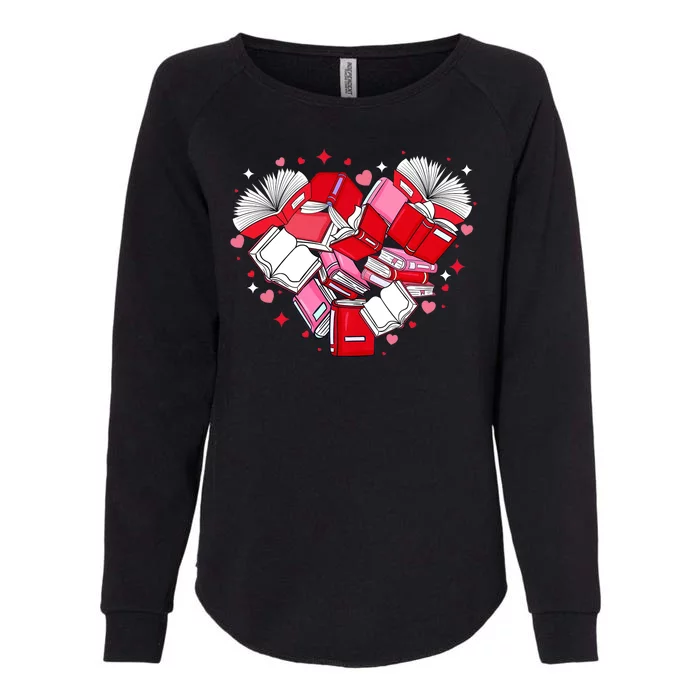 Valentine Book Lover Heart Shape Librarian Bookworm Costume Womens California Wash Sweatshirt