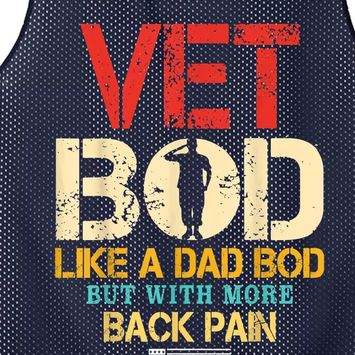 Vet Bod Like Dad Bod But More Back Pain Retro Vintage Mesh Reversible Basketball Jersey Tank