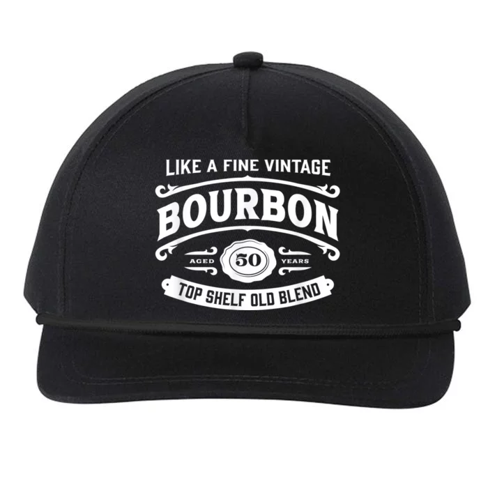 Vintage Bourbon Label for Bourbon Drinker 50th Birthday Snapback Five-Panel Rope Hat