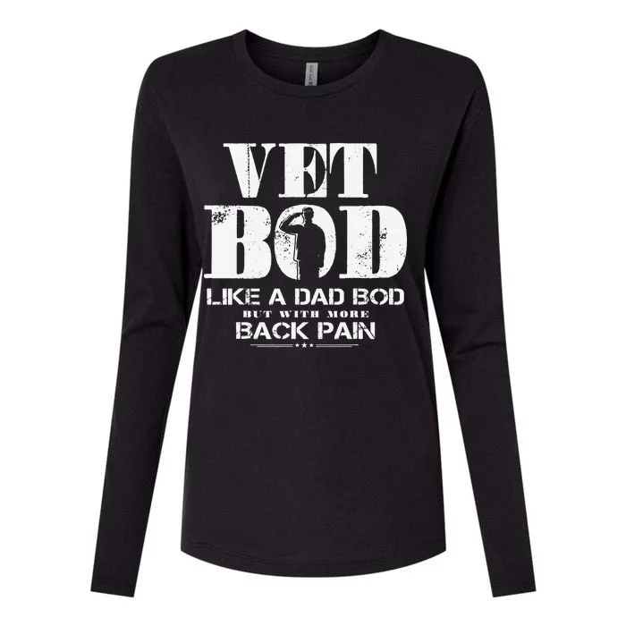 Vet Bod Like A Dad Bod But With More Back Pain Womens Cotton Relaxed Long Sleeve T-Shirt