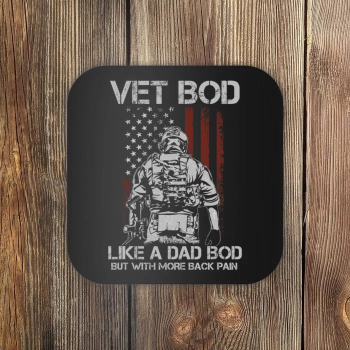 Vet Bod Like Dad Bod But More Back Pain Retro Vintage Coaster