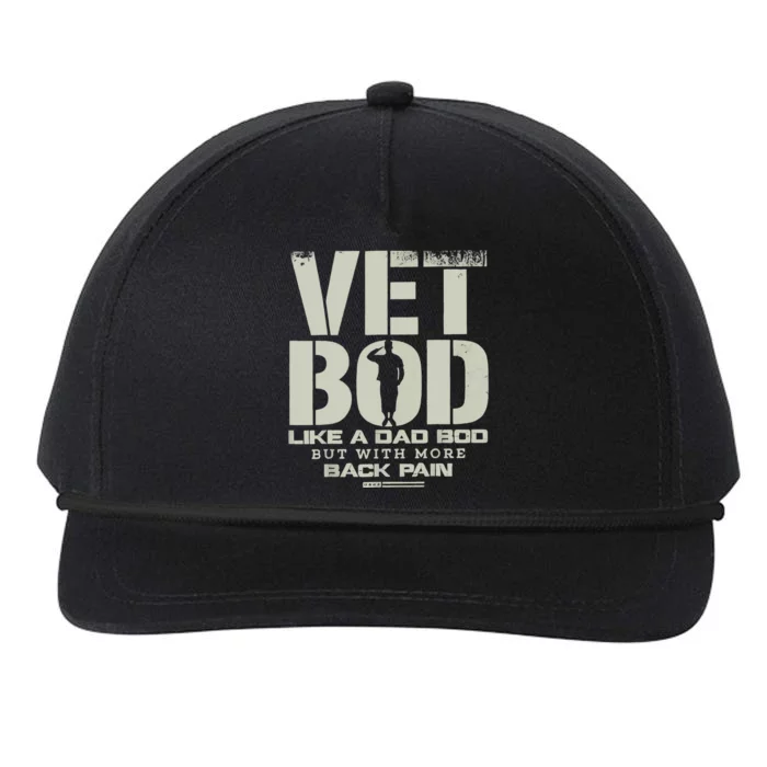 Vet Bod Like Dad Bod But With More Back Pain Snapback Five-Panel Rope Hat