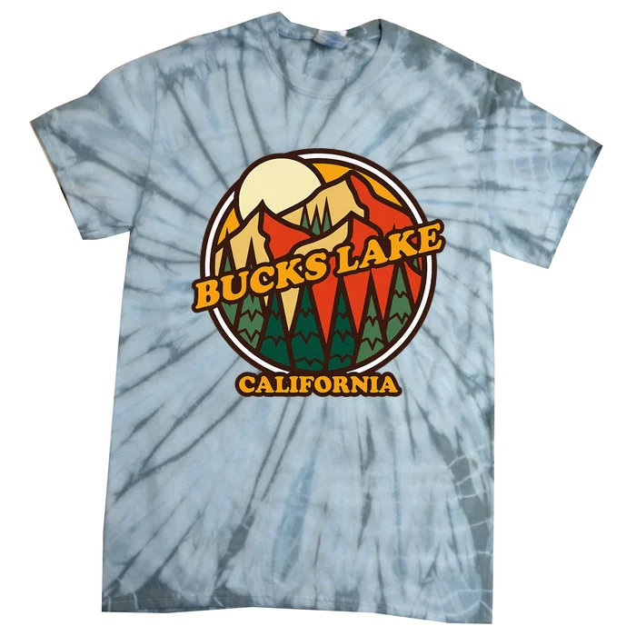 Vintage Bucks Lake California Mountain Hiking Souvenir Tie-Dye T-Shirt