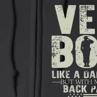 Vet Bod Like Dad Bod But With More Back Pain Fathers Day Full Zip Hoodie