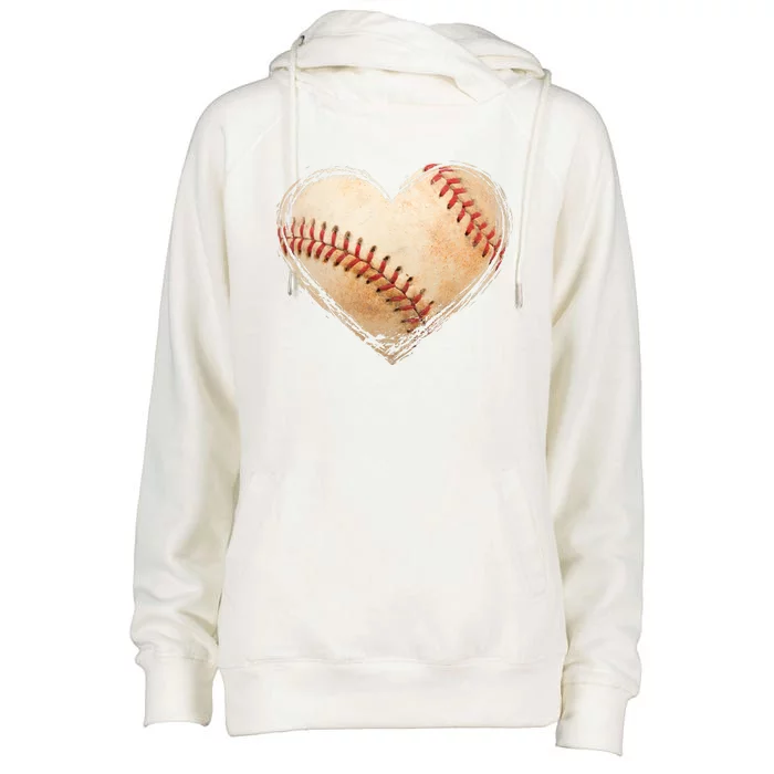 Vintage Baseball Lover Womens Funnel Neck Pullover Hood